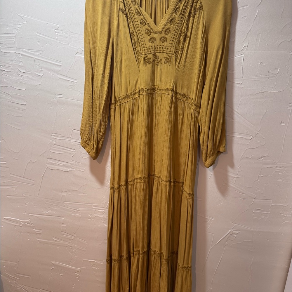 Old Navy Yellow Tiered Gown with Bishop Sleeves